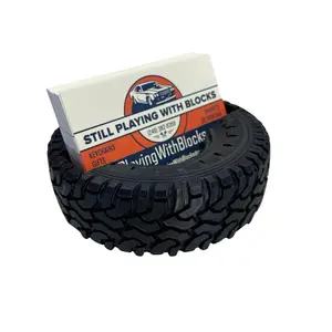 Tire Business Card Holder - Black Tire with Traction Design for Car Salesmen and Mechanics