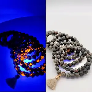 8mm Yooperlite Crystal Bead Bracelet - UV Reactive Semi-Precious Stone Jewelry