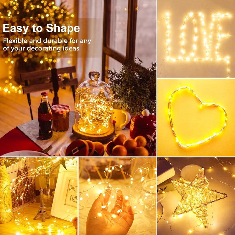 30/100Pcs Twinkle Lights Battery Operated, Three lighting modes，Festival Decorations  Mason Jars Lights Crafting, Firefly Lights DIY Decoration, Party (Warm White) Christmas Ornaments