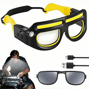 2026 New Rechargeable LED Motion Sensor Headlight Glasses | Wave to Turn On/Off, 5 Lighting Modes | Hands-Free Work Light for Car Repair, DIY, Camping, Fishing & Hiking | Portable Outdoor Gear Gift