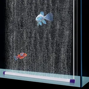 21.7 Inch Long Aquarium Bubble Bar, Ultra-Fine Quiet  Diffuser Bubble Curtain Wall, Self-Sinking Design Fish  Bubbler Decorations for Freshwater Saltwater