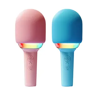 Hottest Kids Karaoke Microphone Machine，Wireless Bluetooth Speaker with LED Lights， Premium  Wireless  Portable Microphone for Singing, Christmas Birthday Gifts for Girls for 3-12+ Year Old, Singing Microphone，Children's toys with microphone speaker