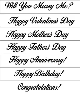 Custom Vinyl Phrases for 4cm Ribbon – Set of 7 phrases