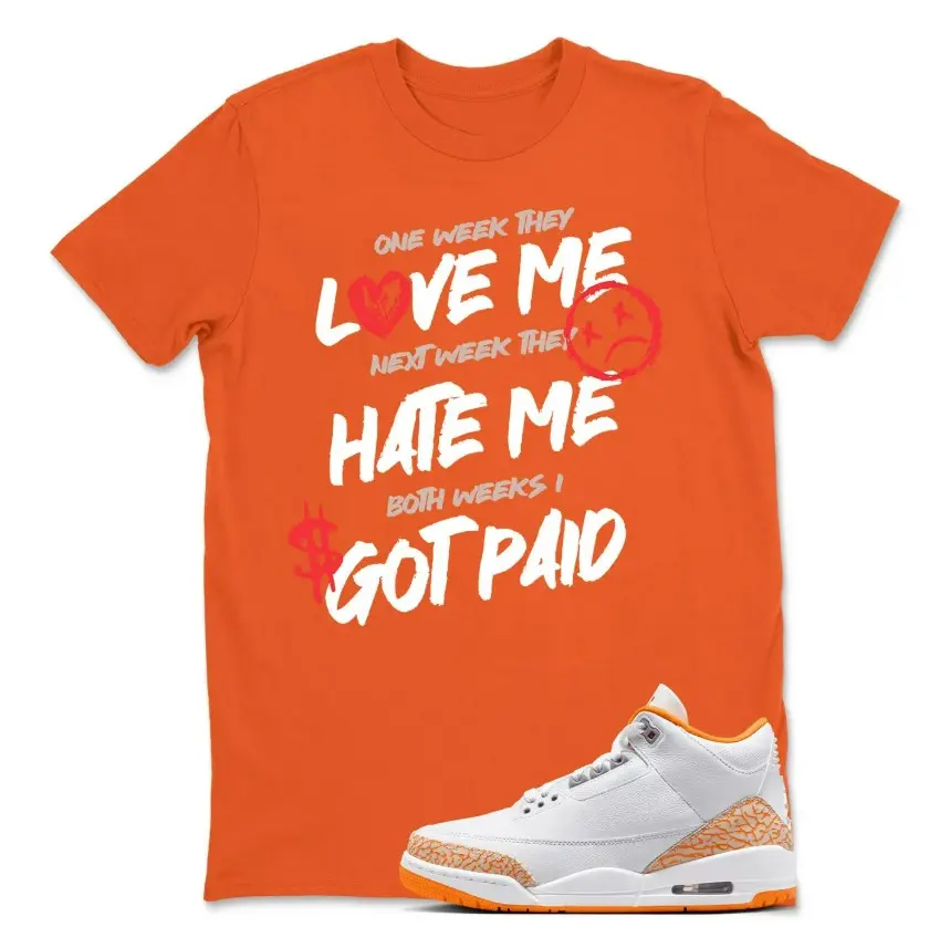 Sneaker Match Orange Citrus 3 Tee, Orange Graphic Streetwear Shirt, Unisex Cotton Fashion Top for Everyday Wear, Gift for Sneaker Lovers