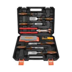 11 Piece Rubber Handle Woodworking Chisel Tool Set