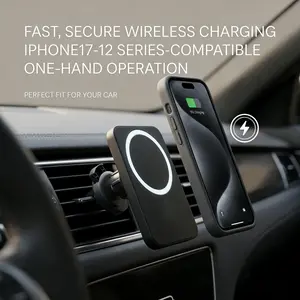 15w Car Wireless Charger, Car Mount Holder, Phone Stand for iPhone 17-12 Series, Fast Charging, Portable Design