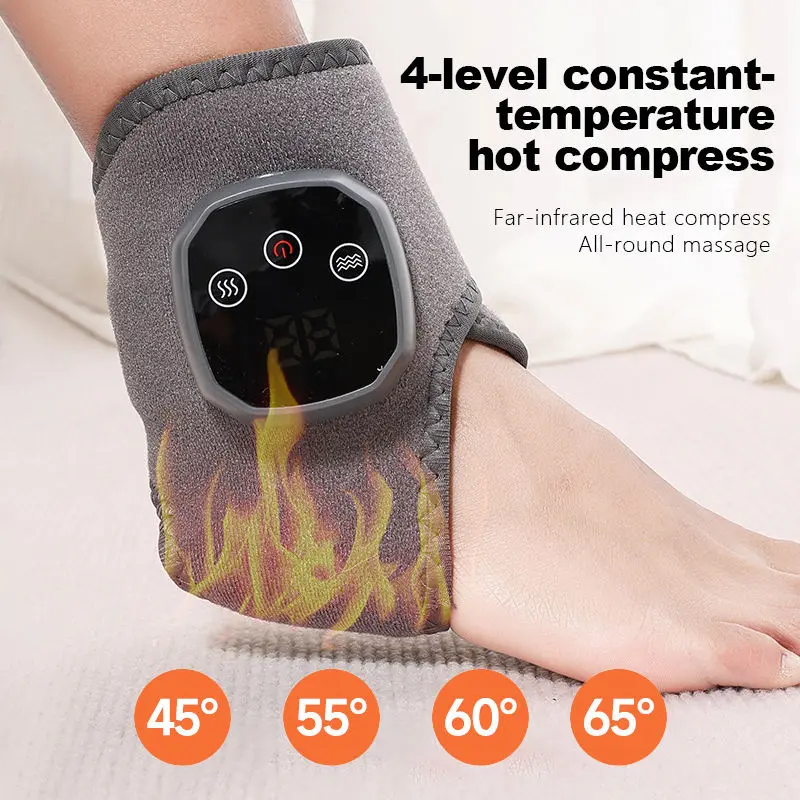 Rechargeable Electric Heating Vibrating Ankle Massager 4-Level  Constant-Temperature Hot Compress Foot Massage Belt for Relaxing Foot Care  christmas - TikTok Shop