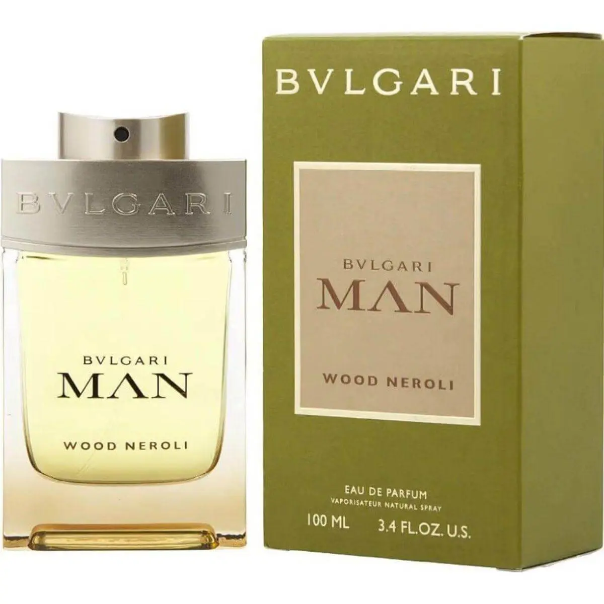 Bvlgari Man Wood Neroli EDP Spray for Men, Woody Floral Scent with Notes of Bergamot, Cedar, White Musk, Ambergris, 3.4 oz, Smelling Good, Male Wear, Aromatic Scent Men's Fragrance