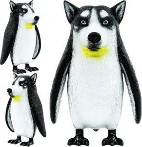 Randimals Animal Figurine Toy - Penguin & Husky Dog Hybrid Realistic Animal Toys - Unique Mix of Safari Toys & Farm Animals Small Figurines - P-Dawg Mini Animal Figures for Kids & Kidults