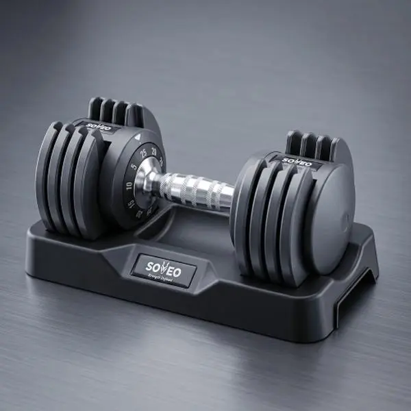 25lb/55lb Adjustable Dumbbell Set — 10-in-1 multifunctional design featuring a locking system, 1-second quick adjustment, and non-slip grips; includes a storage tray; suitable for home gym strength training (unisex).