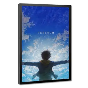 "FREEDOM" Attack on Titan Eren Jaeger Inspired Canvas Wall Art | The Ultimate Pursuit of Freedom, Paying Tribute to the Struggle | Emotional AOT Fandom Decor for Bedroom & Man Cave | Canvas Wrap / Unframed Options