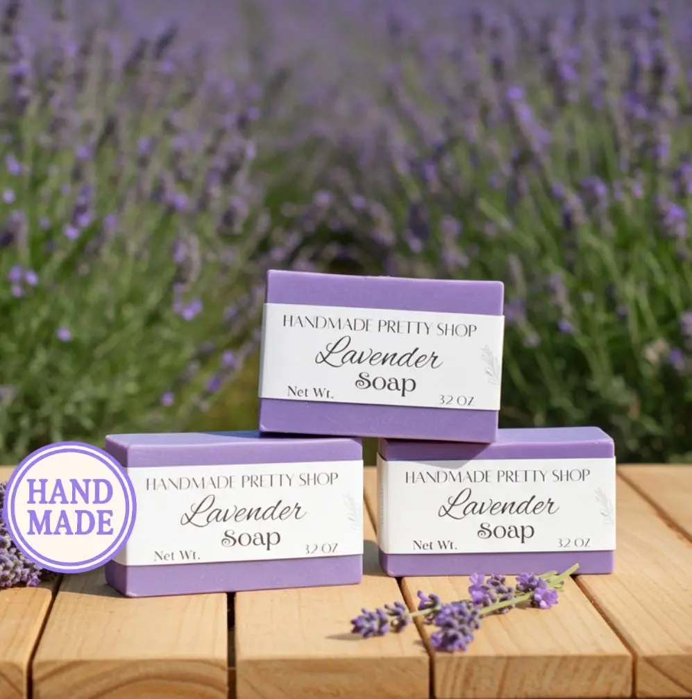 Handmade Lavender Scented Soap Bars – Set of 3 – Homemade Bar Soap – Lavender Fragrance Soap