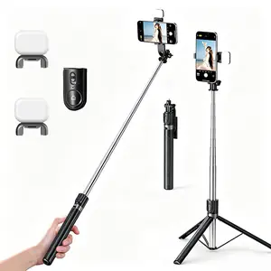 70.86" phone  tripod for iPhone/Android & multifunctional Selfie Stick with Remote, Upgraded Stand, Compatible with iPhone 17/16/15/14/13, Travel-Friendly & Stable Portable Smartphone Steel Cellphone