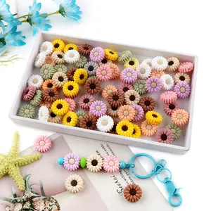 15pcs 20mm/30mm Daisy Silicone Focal Beads in Assorted Colors Suitable for Various Adorable Creative Necklaces Bracelets Beaded Pens Etc Handmade Products DIY Mix Beads