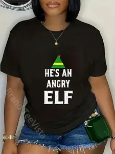 100% Cotton He's an Angry Elf T shirt Elf shirts T-Shirt