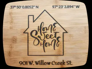 Latitude & Longitude Engraved Cutting Board