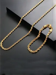 Elegant Stainless Steel Braided Bracelet and Necklace Set, Perfect Gift for Friends and Family, Ideal for Parties and Daily Wear