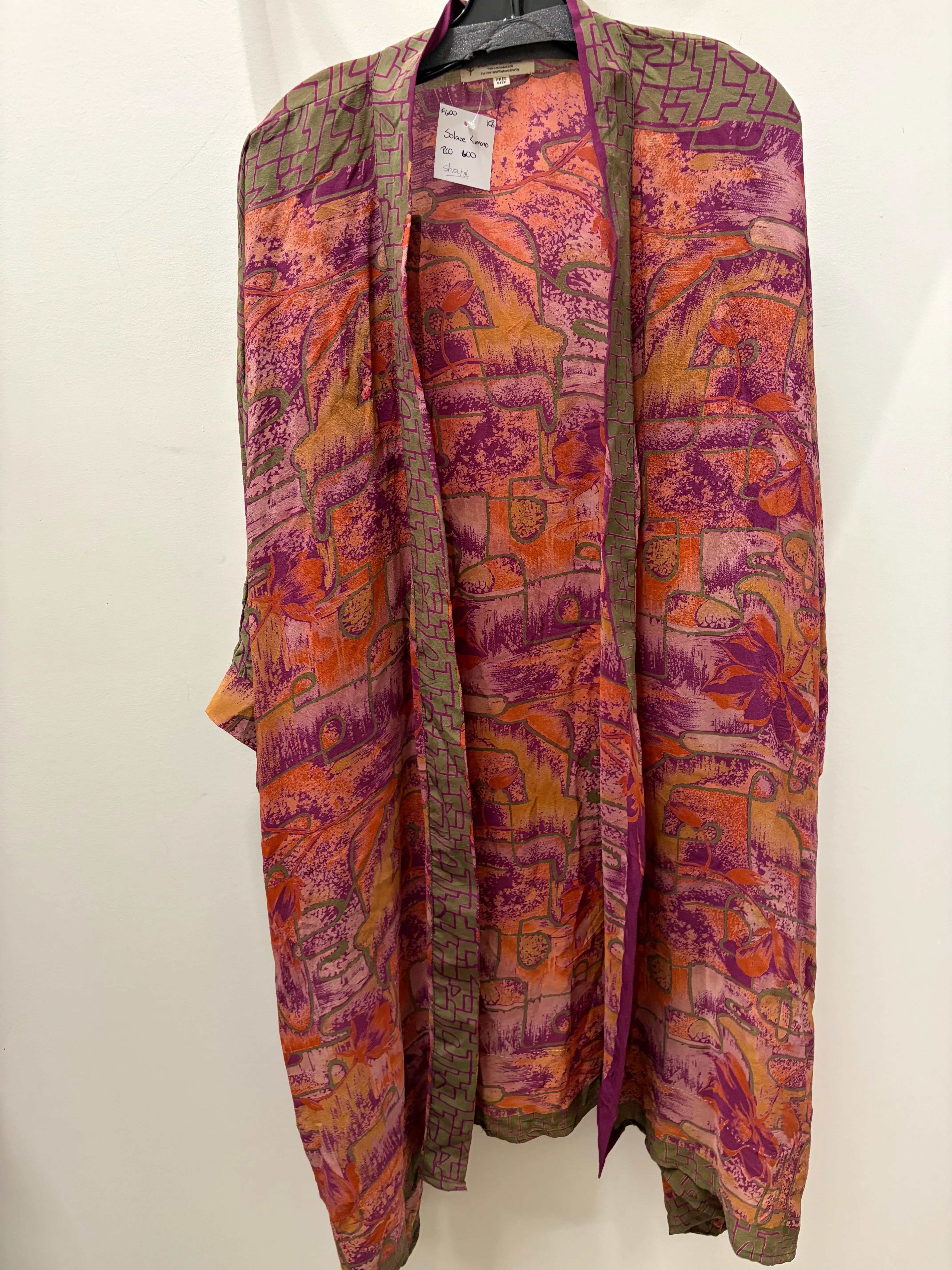 Women's Solace Kimono #600 by Kantha Bae, Vintage-Style Silk Crepe Clothes for Workwear & Special Occasions