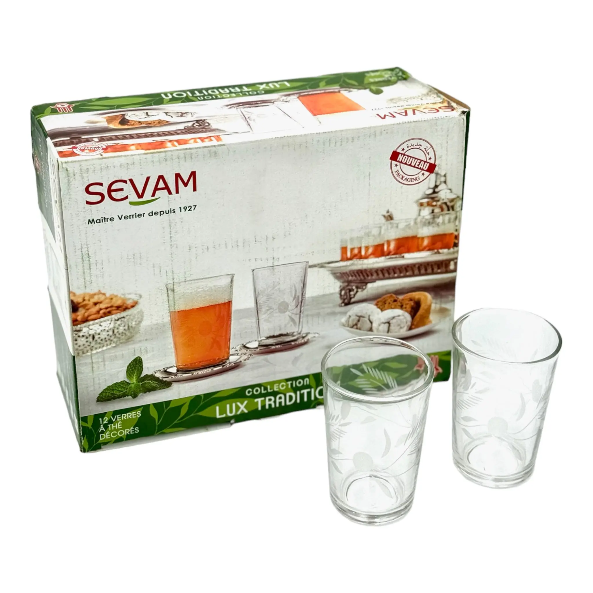 Traditional Moroccan Tea Glasses By Sevam - Set of 12