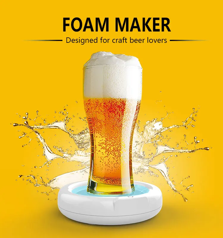 Ultrasonic Beer Foamer, Beer Foam Maker, Portable Beer Bubbler, Ultra Fine Foam Keep Beer Taste Longer