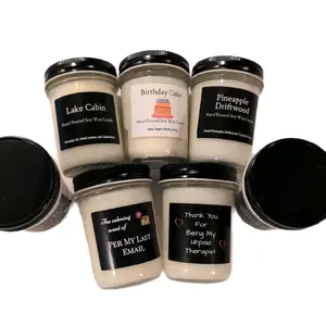 8oz Candle Natural Essential Oil Fragrance soy based for relaxation and home decor aromatherapy