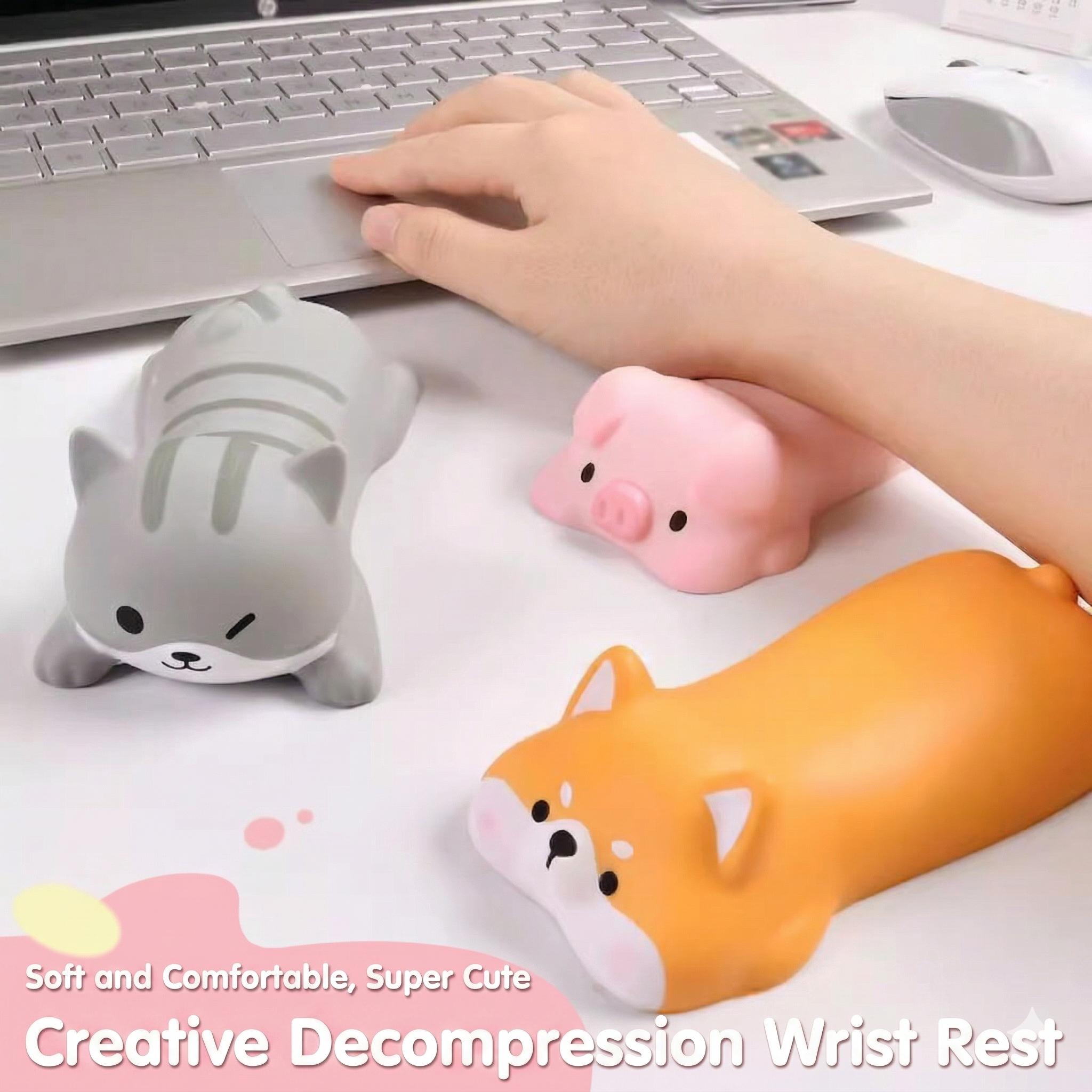 Cute Cartoon Stress Relief Cartoon Mouse Pad Wrist Rest Toy Soft Memory Foam Hand Pillow Desk Decor Fidget Toy For Office Gaming Relaxation