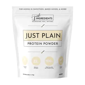 Just Ingredients Plain Protein Powder - 30 Servings – Grass-Fed Whey & Plant Protein Blend with Real Food Ingredients – Sweetened with Coconut Sugar & Monk Fruit, Non-GMO, Gluten-Free