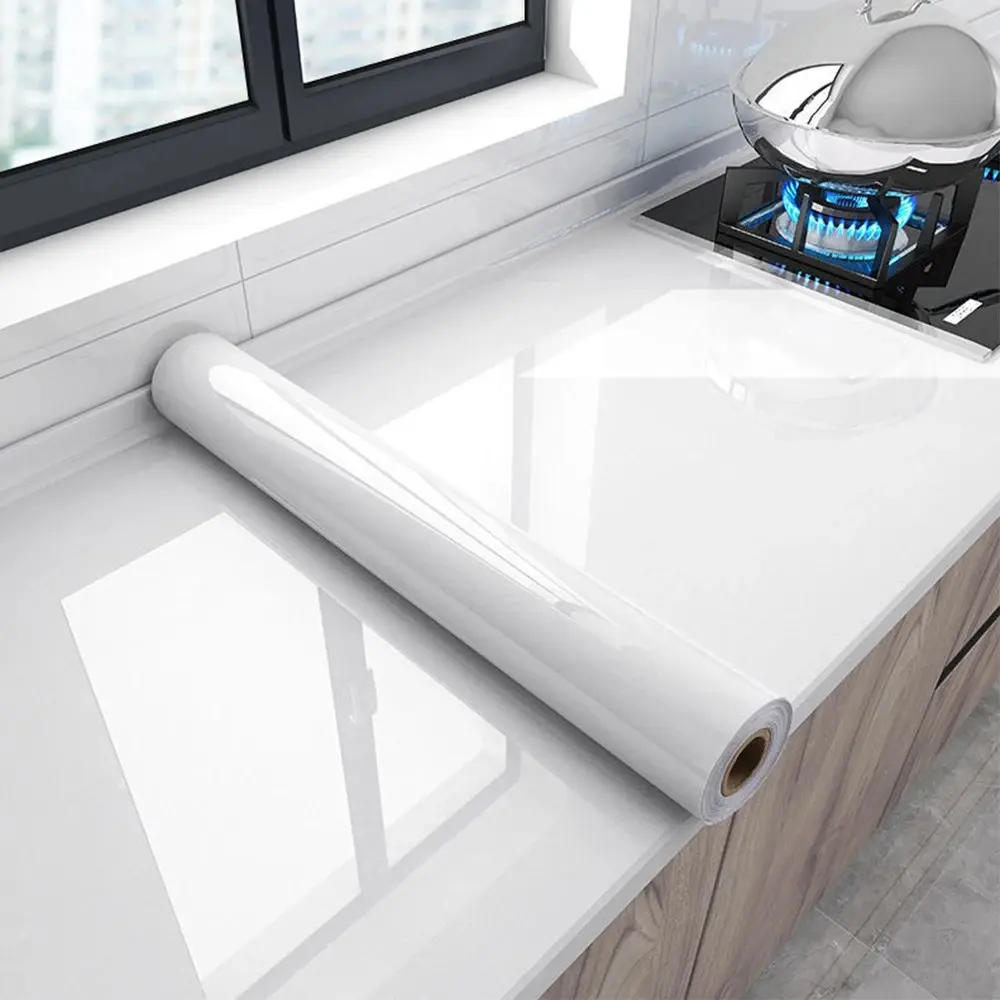 1 Roll White Contact Paper for Cabinets Countertops， Waterproof Peel and Stick Wallpaper for Kitchen Bathroom Living Room Walls Kitchen Cabinets， Vinyl Furniture Stickers Decorative Self-Adhesive Film （Glitter White）Countertop Contact Paper