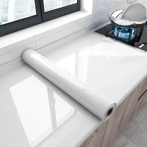 1 Roll White Contact Paper for Cabinets Countertops， Waterproof Peel and Stick Wallpaper for Kitchen Bathroom Living Room Walls Kitchen Cabinets， Vinyl Furniture Stickers Decorative Self-Adhesive Film （Glitter White）Countertop Contact Paper