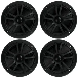 BOSS 6.5" 360W Dual Cone Black Marine Boat Outdoor Audio Speakers, 4pk | MR6B BOSS 6.5" 360W Dual Cone Black Marine Boat Outdoor Audio Speakers, 4pk | MR6B