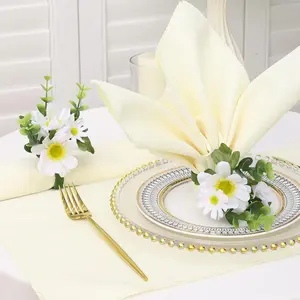 Daisy Design Napkin Ring, 2/3 Counts Handmade Napkin Holder, Decorative Napkin Ring for Home, Wedding, Party, Table Decoration, Ornaments