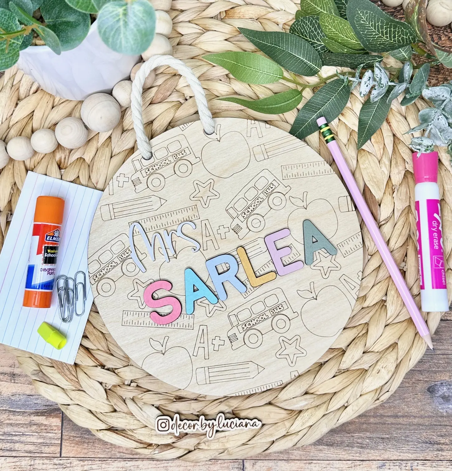 Teacher wood name, Custom Teacher door sign
