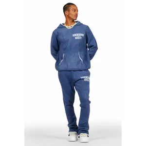 Lake Navy Mohair Knit Track Set