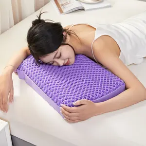 TPE contoured memory foam pectin pillow, wavy honeycomb breathable pillow core washable, pressure-relieving memory pillow for children and adults