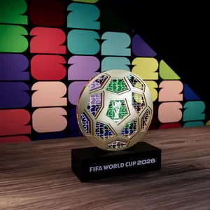 FIFA World Cup 2026 Official Licensed Illuminated Display – Multi-Layer Wood & Acrylic Memorabilia Decorfor Home, Office & Fan Collection – CAN MEX USA Trophy，Ultimate Championship Collectible，Inspired Memorabilia