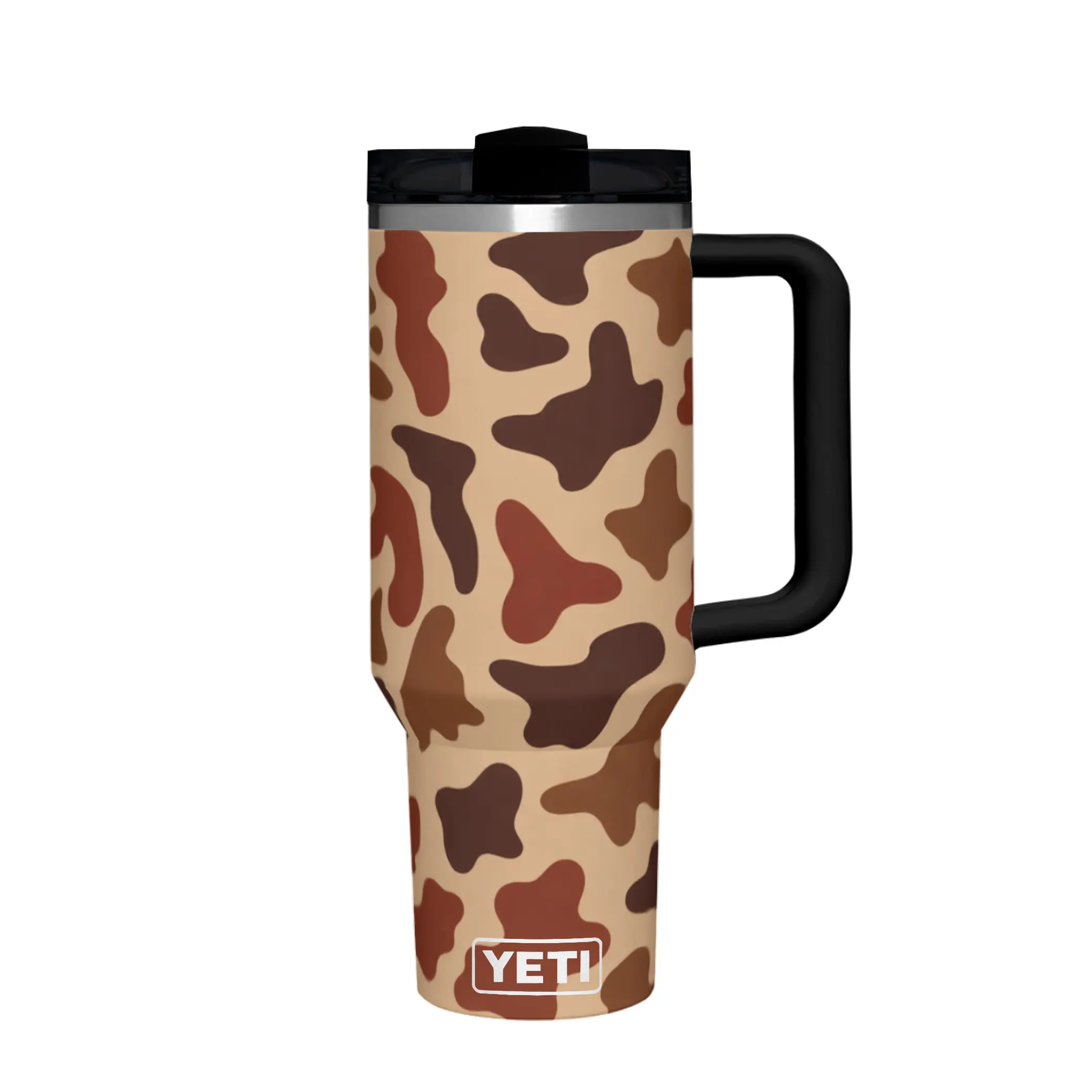 Camo Yeti Commuter Mug YETI Rambler 40 Oz Tumbler With Handle And Straw  Lid, Travel Mug