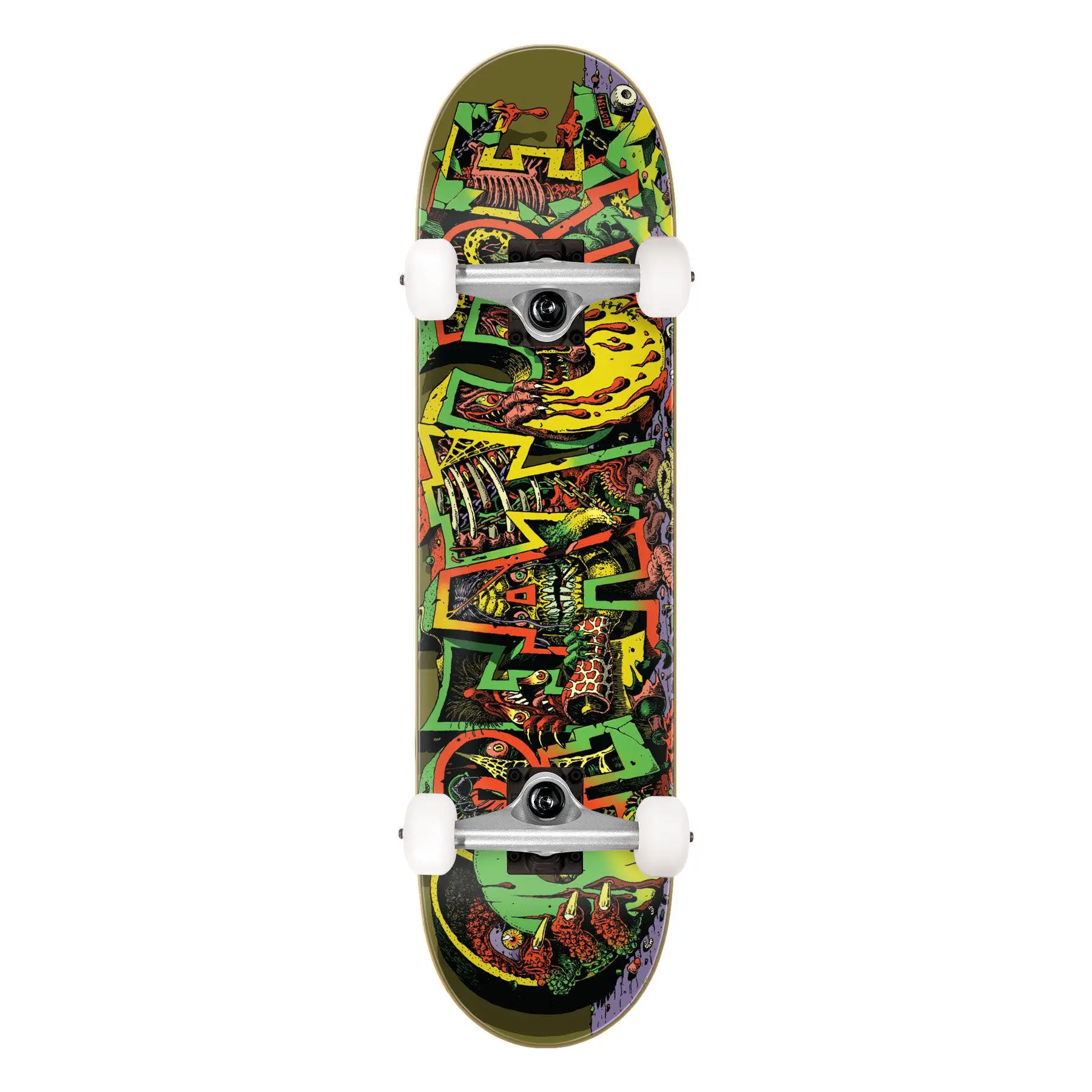 Complete Skateboard for Beginner Skateboarding, 8x31.25" Wide Shape 7-Ply Birch Deck, Pre-Assembled with Krux 8.0 DLK Trucks for Easy Turning, Beginner Skating