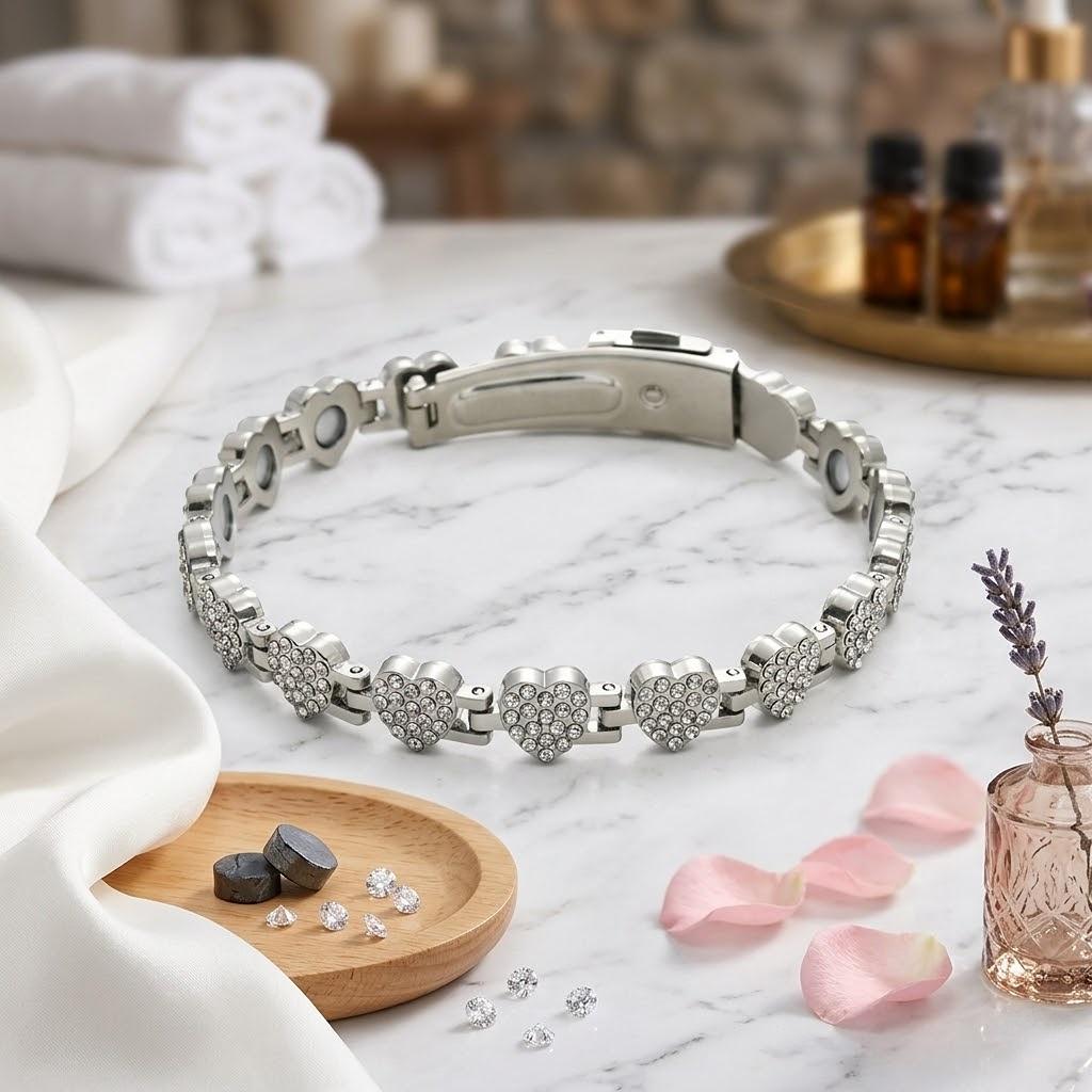 Pure Copper Magnetic Bracelet for Women Adjustable Copper Bracelet with Strong Magnets & CZ Charm Sparkling Jewelry Gift