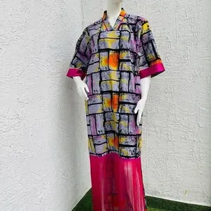 African Women's Casual Dress in Authentic African Fabrics