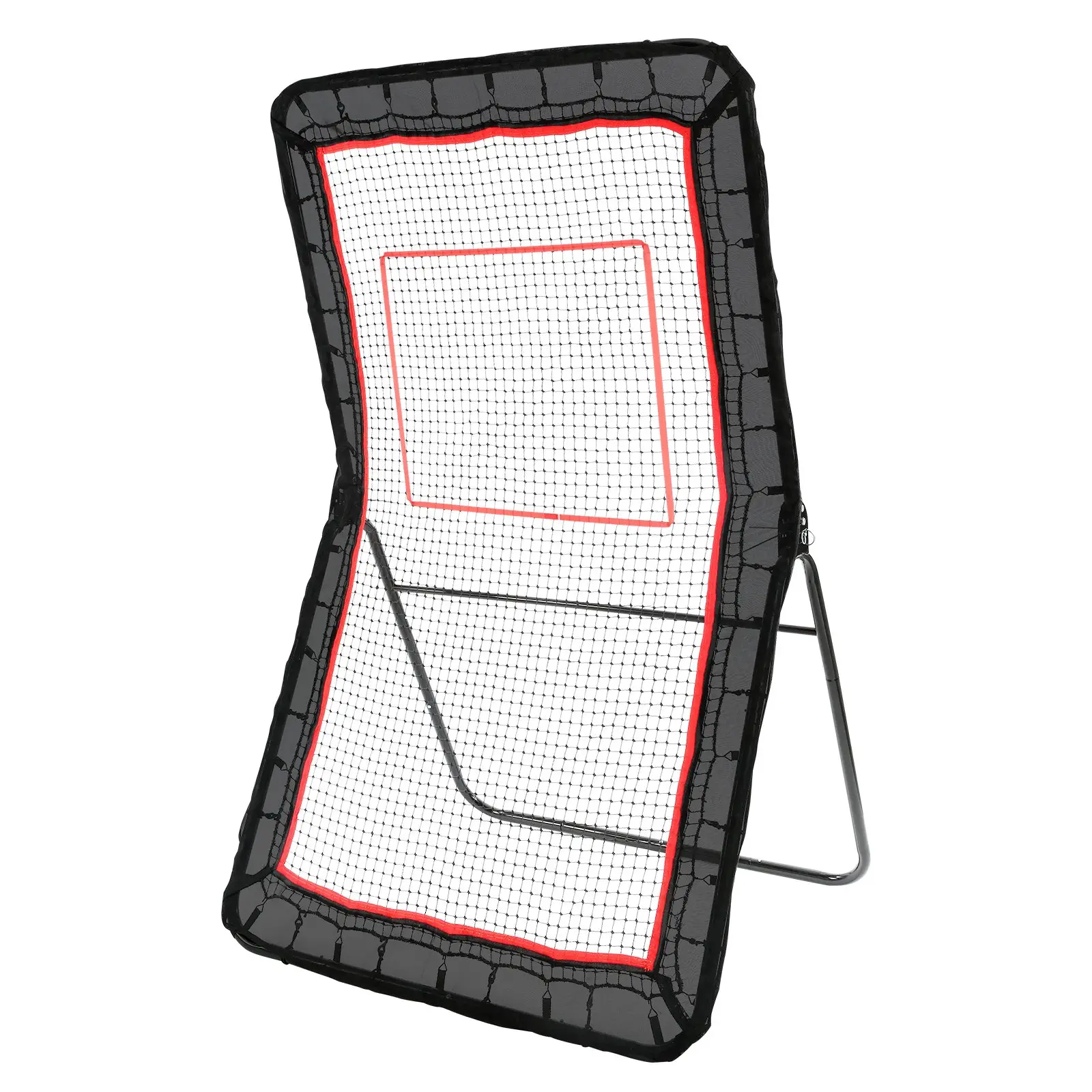 VEVOR Outdoor Iron Frame Lacrosse Rebounder, 4x7 ft PE Practice Wall, Adjustable Bounce Back Net for Outdoor Training, Aids Ball Control, Compatible with Most Ball Sports, 4X7 Feet