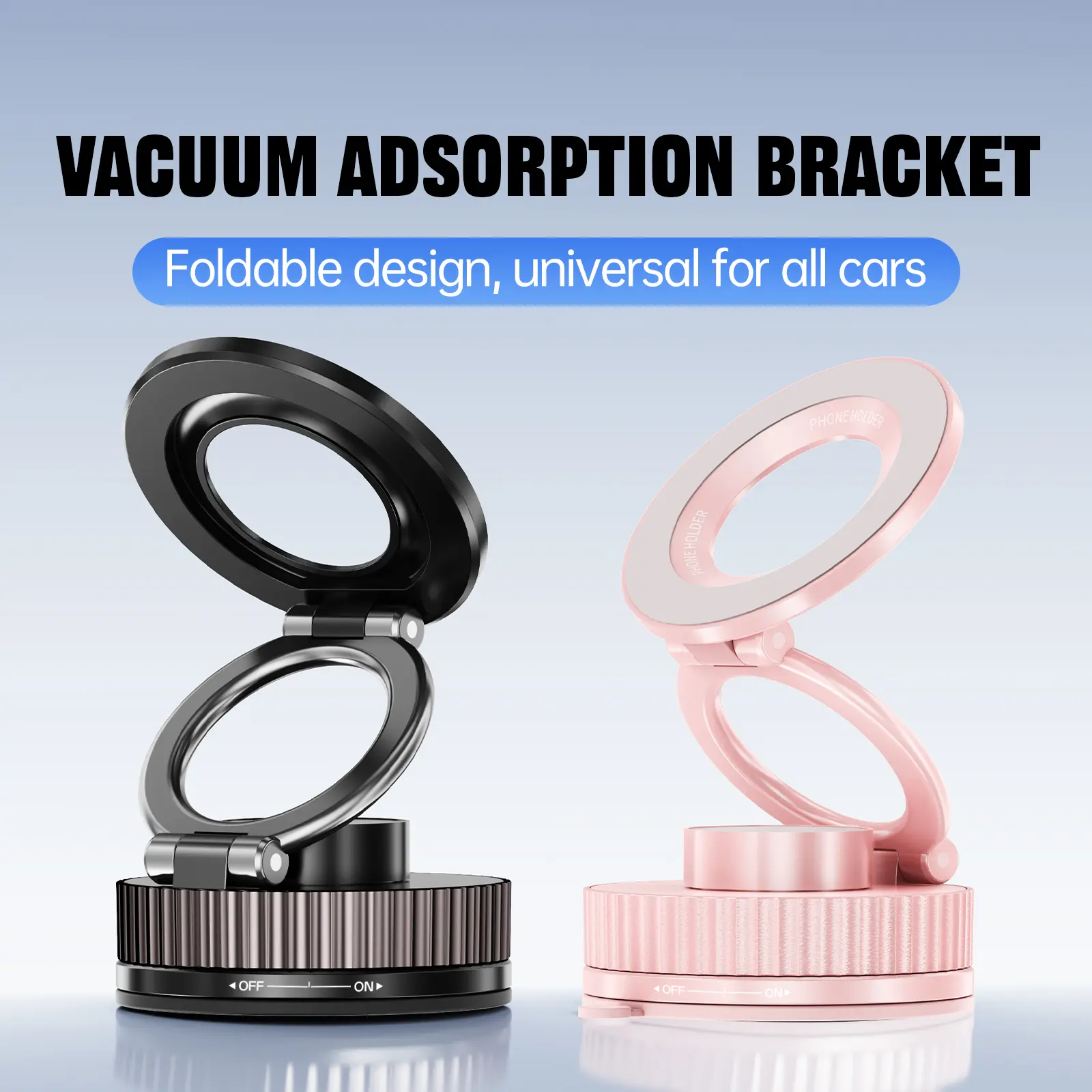 360° Rotating Car Mobile Phone Holder Adjustable Stable Navigation Frame Magnetic Vacuum Adsorption Clip Portable Protective Silicone Stand