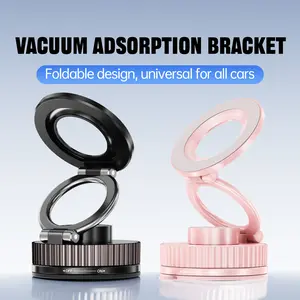 360° Rotating Car Mobile Phone Holder Adjustable Stable Navigation Frame Magnetic Vacuum Adsorption Clip Portable Protective Silicone Stand