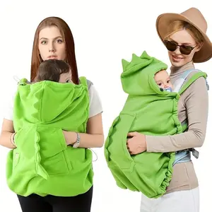 1Pc Outdoor Travel Carrier Hood Stroller Cover, Windproof Light Blocking Soft Dinosaur Pattern Swaddle Accessory, All Season 100% Fiber Fabric Warm Blanket Cover