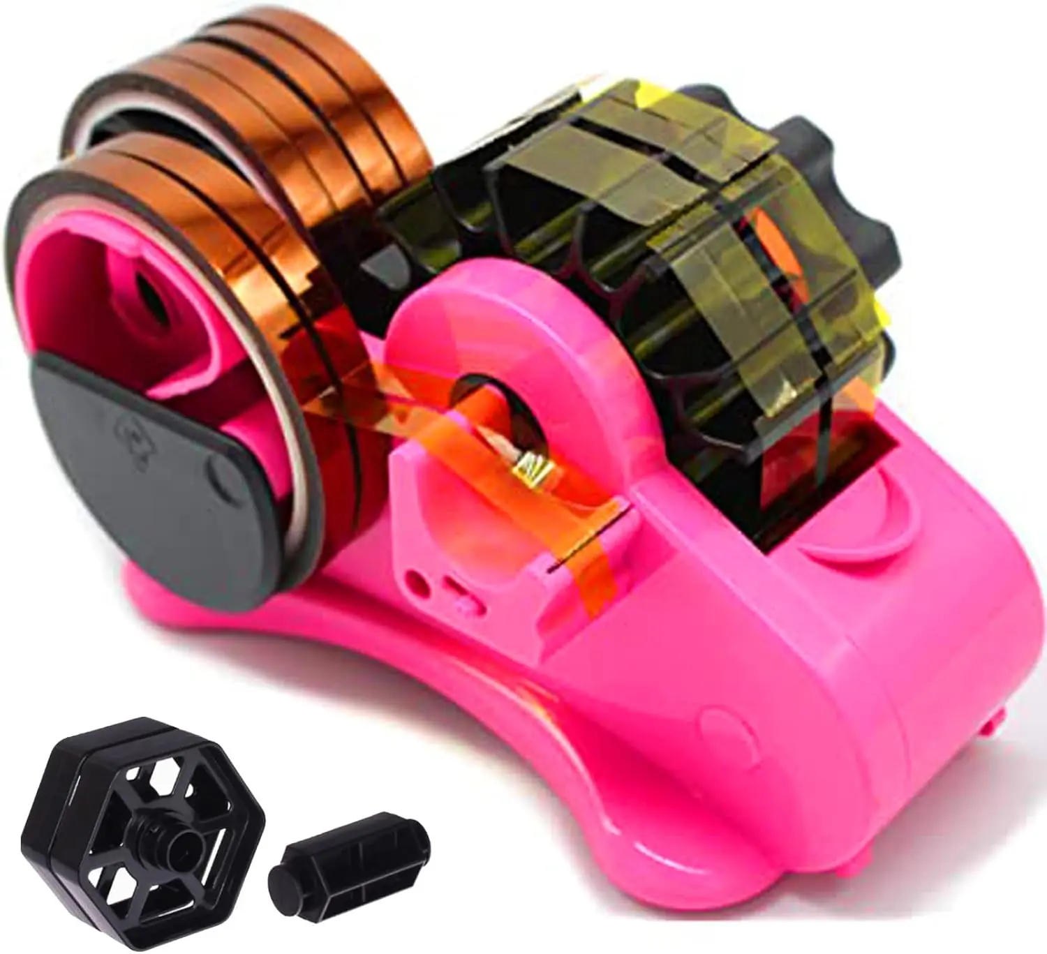 Semi-Automatic Heat Tape Dispenser for Sublimation & Heat Transfer Tape, Multiple Roll Capacity with 1-Core and 3-Core Double Reel Compartment Slots