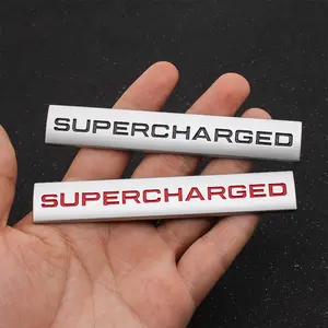 Supercharged Metal Sticker 3D Car Emblem Badge Decal, Turbocharged Vehicles Sport Performance Accessories, High-Performance Enhancements, Car Decals