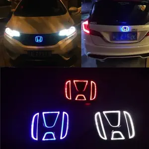 5D Car Rear LED Emblem Light Badge Sticker for Honda Logo Fit Civic Accord Odyssey Pilot CRV XRV City Auto Decals Accessories