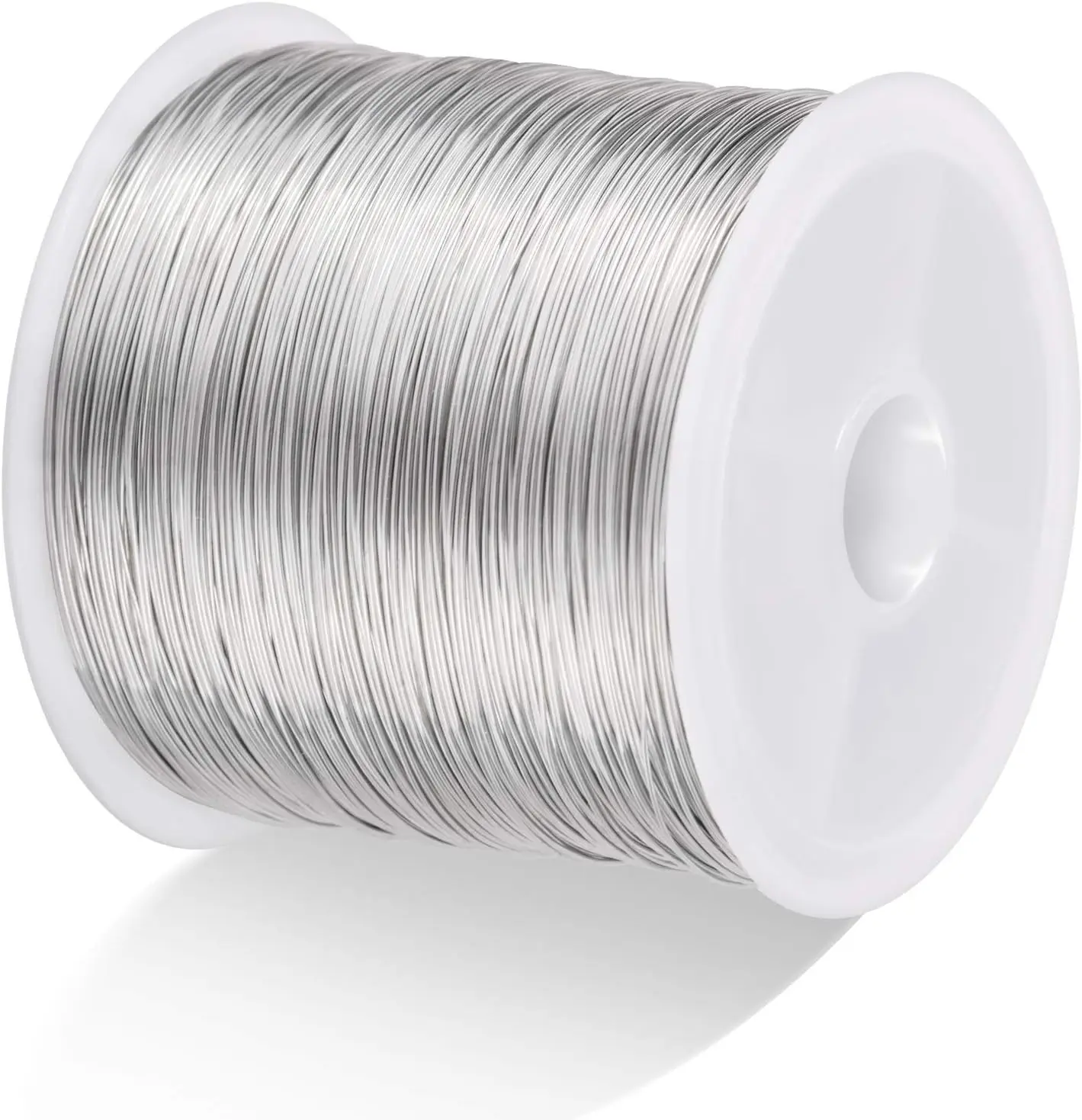 MIKIMIQI 328Ft Jewelry Wire - 26 Gauge Tarnish Resistant Copper Beading Wire for Jewelry Making, 0.4Mm X 100M (Silver Color)