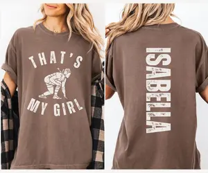 Custom That's My Girl Wrestling Mom Comfort Colors Shirt, Personalized Gift for Mom, Cute Wrestling Mom Sweatshirt, Wrestling Mom Shirt