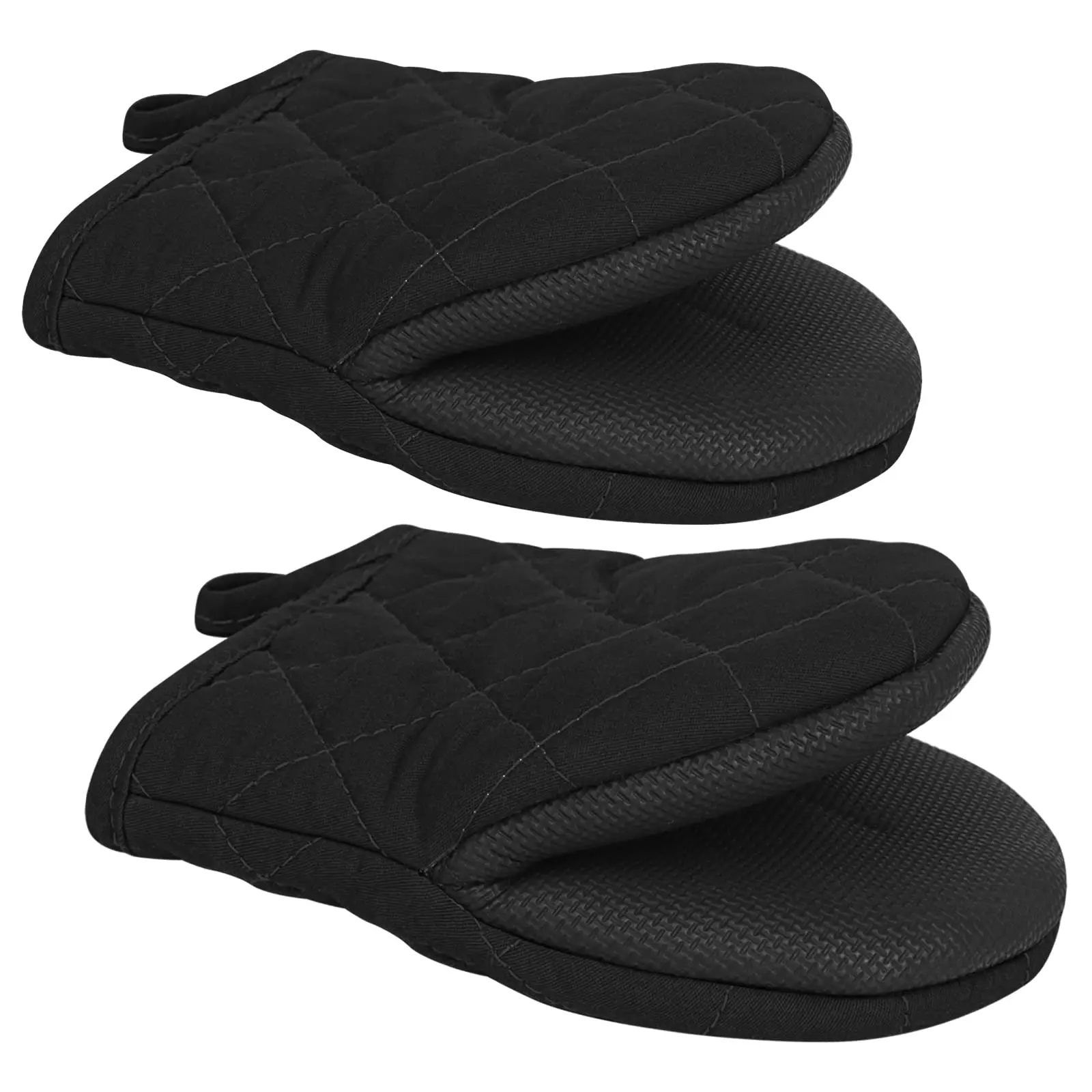 1 Pair Thick Silicone Kitchen Oven Mitts, Heat Resistant 500°F, Non-Slip Surface with Hanging Loop for Grilling, Baking, Cooking and BBQ Bakeware