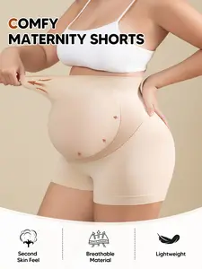 Pregnant High-Waist Belly Support Pant, Full Coverage Anti-Showthrough Underwear, High Elasticity Comfortable Pregnancy Shorts, Maternity Underwear